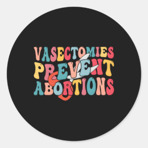 Pegatina Redonda Vasectomías Evitar Abortos Día de Vasectomía