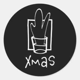 Pegatina Redonda Vaso de chupito Navideño Maravilloso