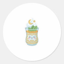 Vaso de té de menta marroquí Kawaii.