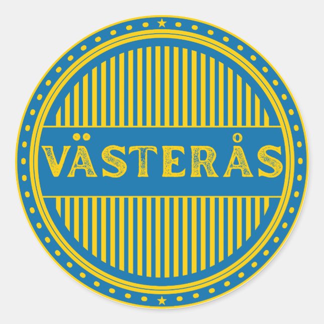 Pegatina Redonda Västerås City Pride Emblem – Swedish Identity (Anverso)