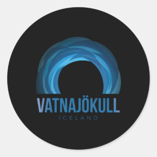 Pegatina Redonda Vatnajã・Kull Glaciar Islandia