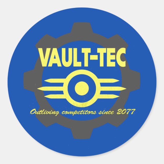 Pegatina Redonda Vault-Tec - Competidores salientes (Anverso)