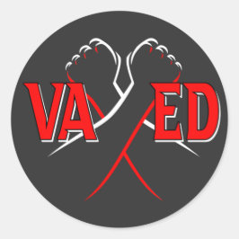 Pegatina Redonda VAXED - Me han vacunado contra COVID-19