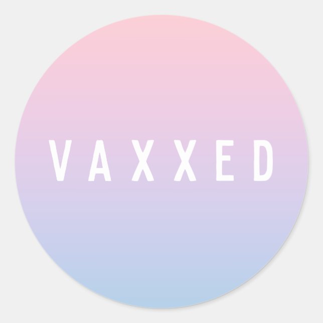 Pegatina Redonda Vaxxed | Gradiente Pastel Covid-19 Vacunado (Anverso)