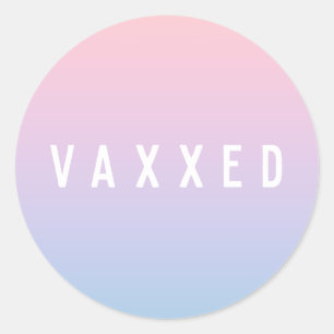 Pegatina Redonda Vaxxed   Gradiente Pastel Covid-19 Vacunado