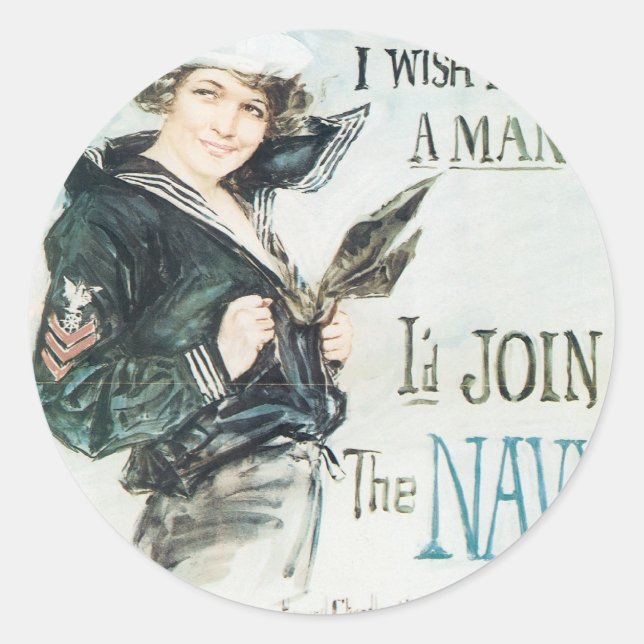 Pegatina Redonda ¡Vaya! Ojalá fuera un hombre (Anverso)