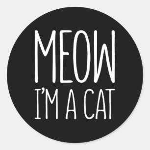 Pegatina Redonda Vaya, soy una camisas de gatos de Halloween