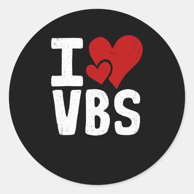 Pegatina Redonda VBS Me encanta Vacation Bible School Christian VBS (Anverso)