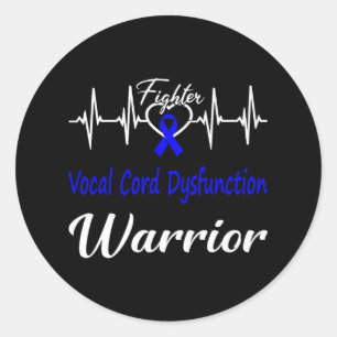 Pegatina Redonda Vcd Awareness Warrior Heartbeat Fiesta Cinta Azul