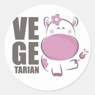 Pegatina Redonda Ve Ge Tarian (Vaca Rosa)