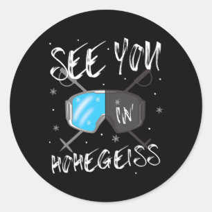 Pegatina Redonda Véalo En Hohegeiß Alemania Vacation Ski Goggles