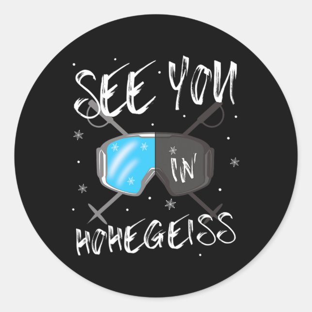 Pegatina Redonda Véalo En Hohegeiß Alemania Vacation Ski Goggles (Anverso)