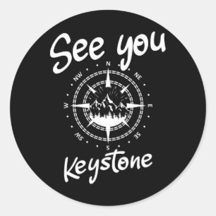 Pegatina Redonda Véalo En Keystone Usa Vacation Ski Comp