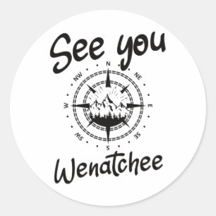 Pegatina Redonda Véalo En Wenatchee Usa Vacation Ski Comp