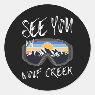 Pegatina Redonda Véalo En Wolf Creek Usa Vacation Ski Goggles 1