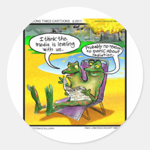 Pegatina Redonda Vecinos Nucleares (Ranas Gemelas) Regalos y Tarjet