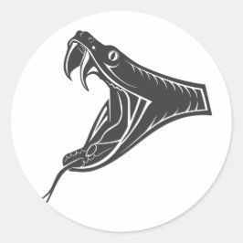 Pegatina Redonda vector de cabeza de serpiente