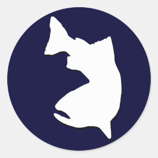 PEGATINA REDONDA VECTOR DE PESCA DE TRUCHA GRÁFICO