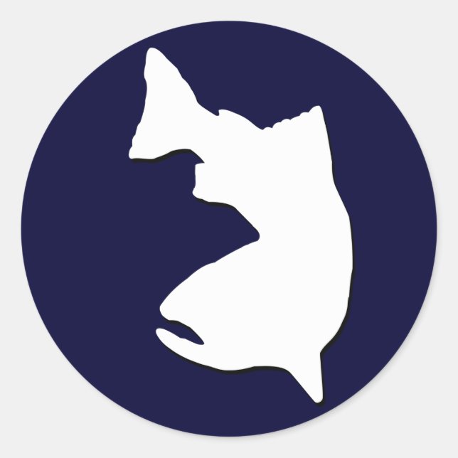 PEGATINA REDONDA VECTOR DE PESCA DE TRUCHA GRÁFICO (Anverso)