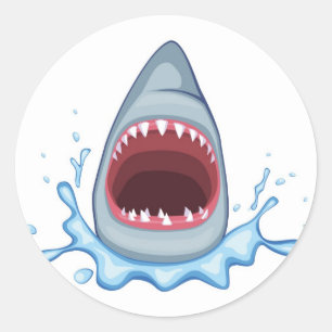 Pegatina Redonda vectorstock_383155 Personalizado Dientes tiburones