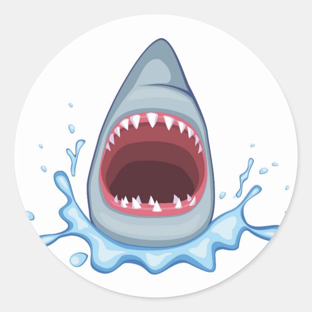 Pegatina Redonda vectorstock_383155 Personalizado Dientes tiburones (Anverso)