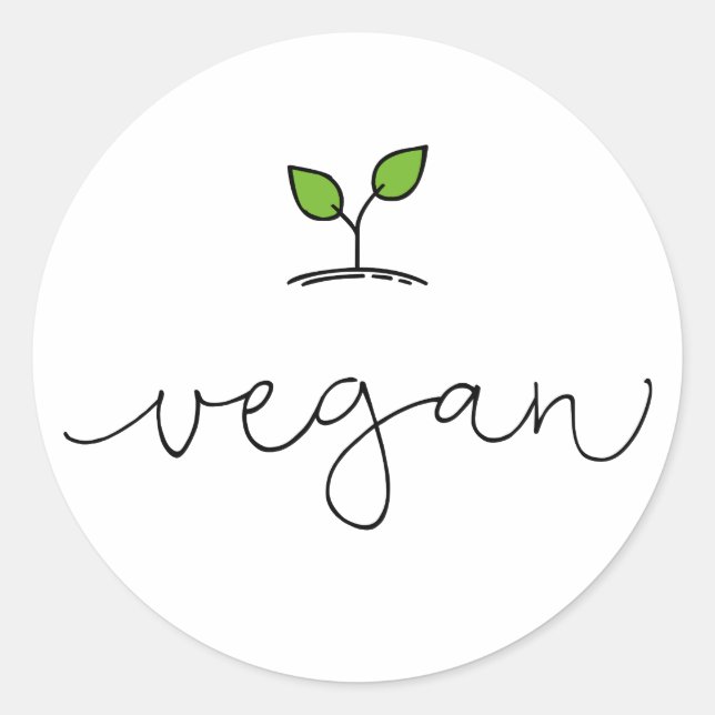 Pegatina Redonda Vegan (Anverso)