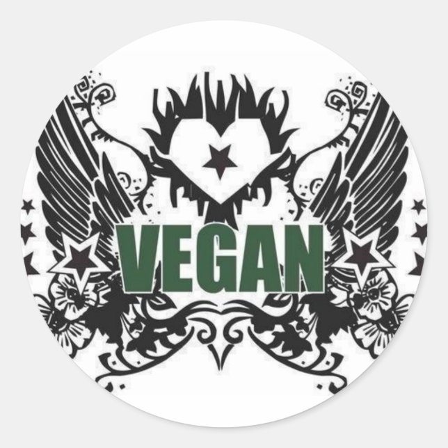 Pegatina Redonda Vegan (Anverso)