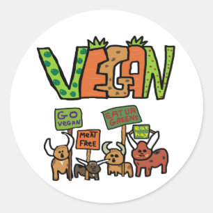 Pegatina Redonda Vegan