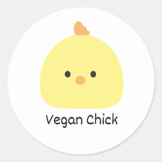 Pegatina Redonda Vegan Chick