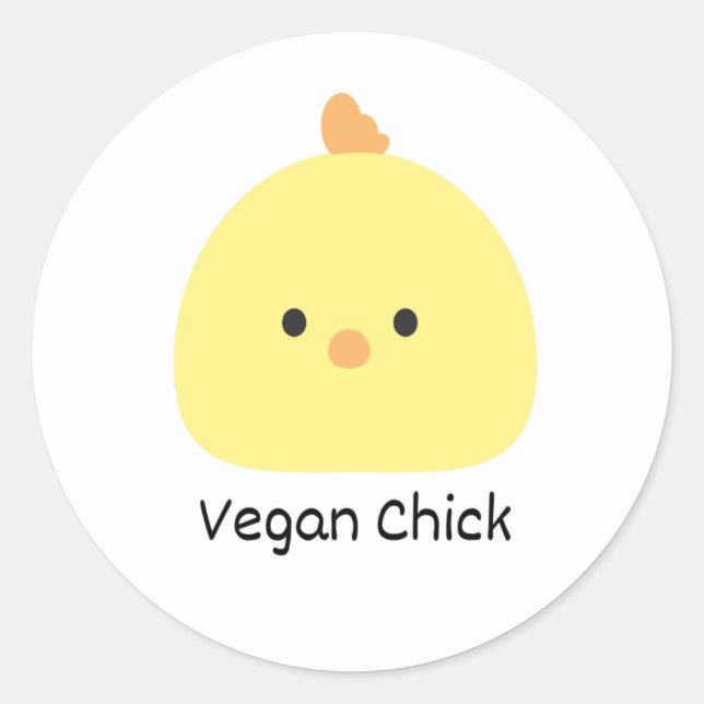 Pegatina Redonda Vegan Chick (Anverso)