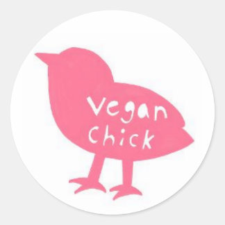Pegatina Redonda Vegan Chick Round Pegatinas