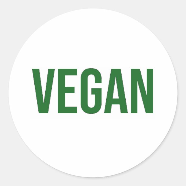 Pegatina Redonda Vegan - Derechos de los animales (Anverso)