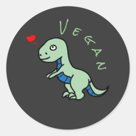 Pegatina Redonda Vegan Dinosaur Kind Dino