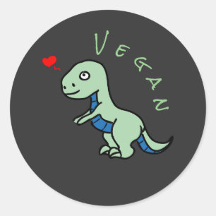 Pegatina Redonda Vegan Dinosaur Kind Dino