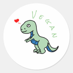 Pegatina Redonda Vegan Dinosaur Kind Dino