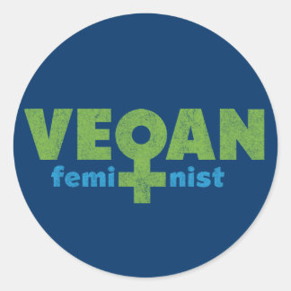 Pegatina Redonda Vegan Feminist