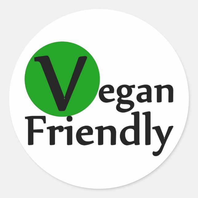 Pegatina Redonda Vegan Friendly (Anverso)