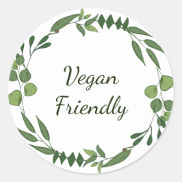 Pegatina Redonda Vegan friendly wreath