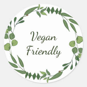 Pegatina Redonda Vegan friendly wreath