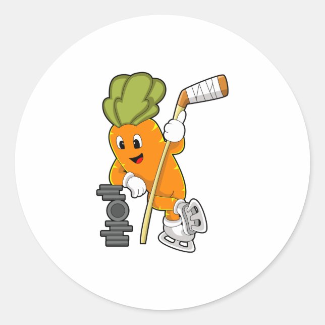 Pegatina Redonda Vegan Ice Hockey sobre hielo (Anverso)