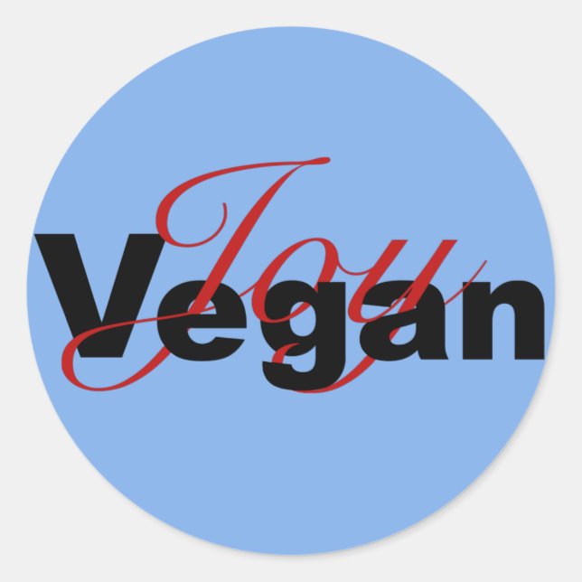 Pegatina Redonda Vegan Joy (Versión Oscura) (Anverso)
