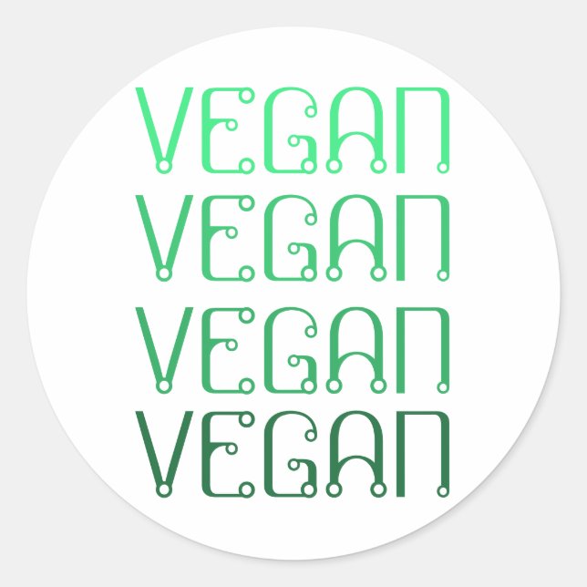 Pegatina Redonda Vegan Labels y Pegatinas (Anverso)