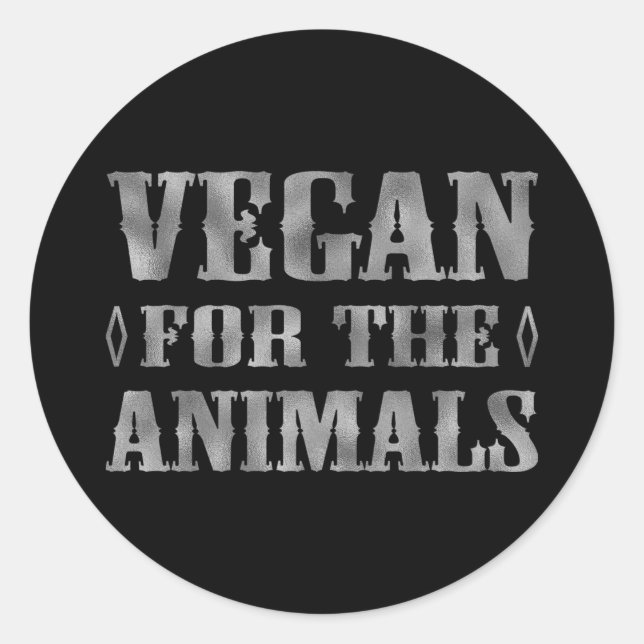 Pegatina Redonda Vegan Por Los Animales, (Anverso)