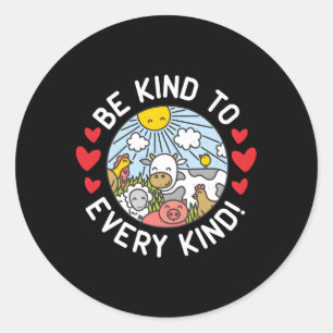 Pegatina Redonda Vegan Por Y Serán Amables Con Todo Tipo