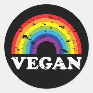 Pegatina Redonda Vegan Rainbow