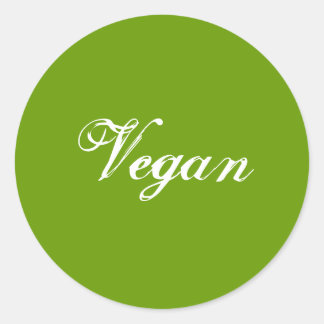 Pegatina Redonda Vegan. Verde. Lema. Personalizado