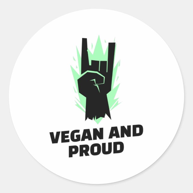 Pegatina Redonda Vegan Y Orgullosos - Activistas Vegan (Anverso)