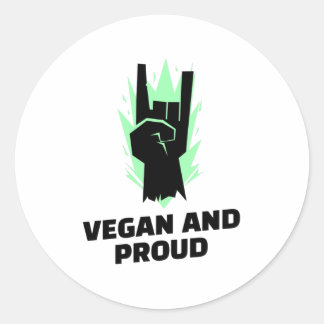 Pegatina Redonda Vegan Y Orgullosos - Activistas Vegan