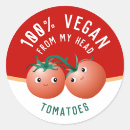 Pegatina Redonda Vegana desde la cabeza hasta los dedos de mis pies