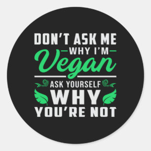 Pegatina Redonda Veganism Veganism Derechos de los Animales Regalo 